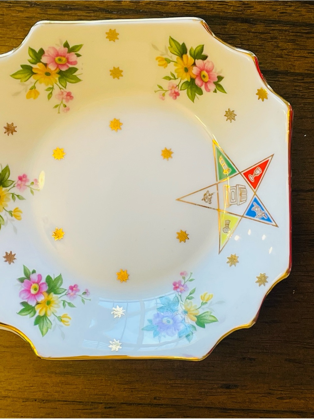 Vintage H&K Tunstall Order of the Eastern Star Bone China Plate Saucer